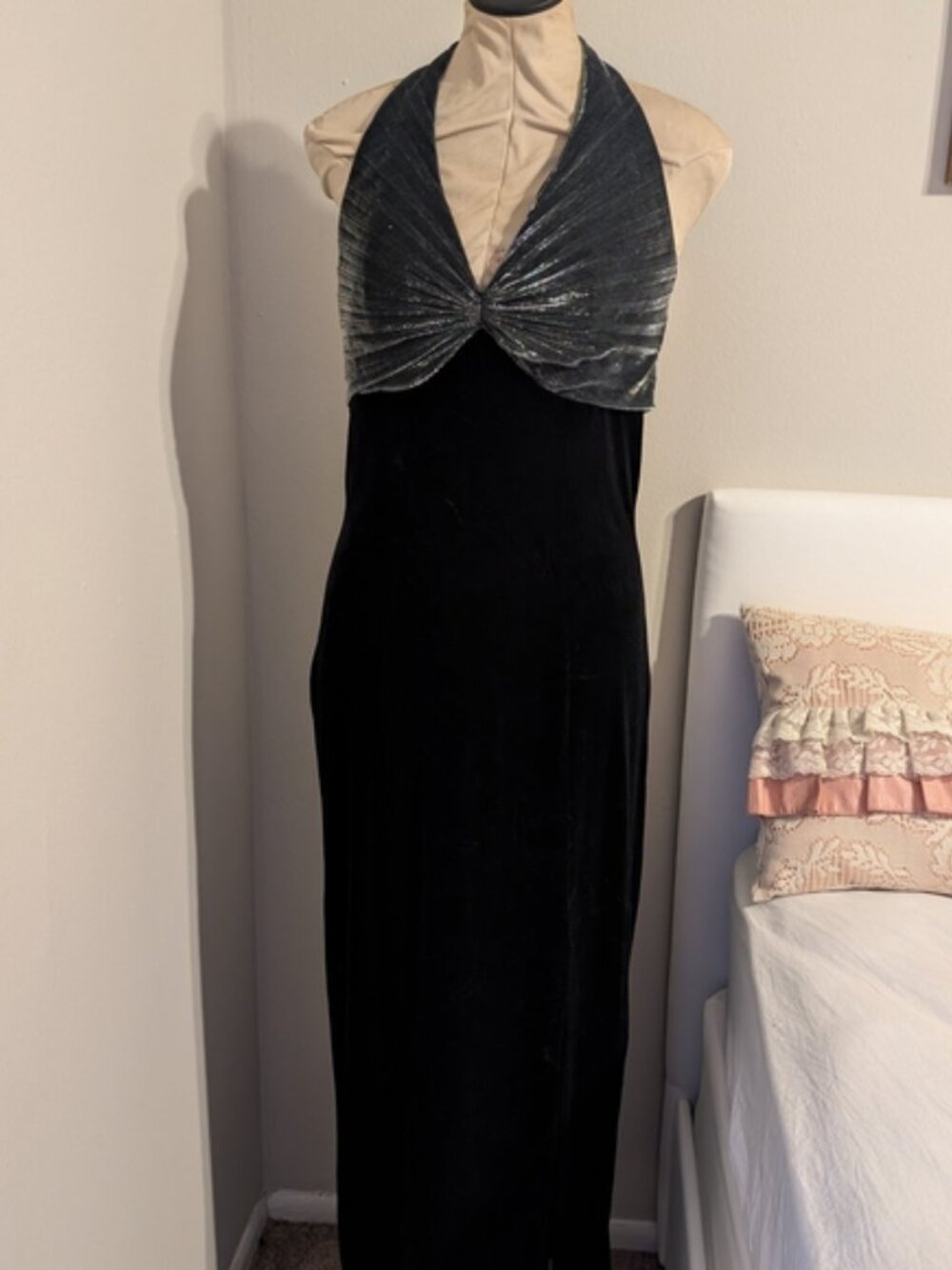 2000s Vintage Celine Velvet Dress Black